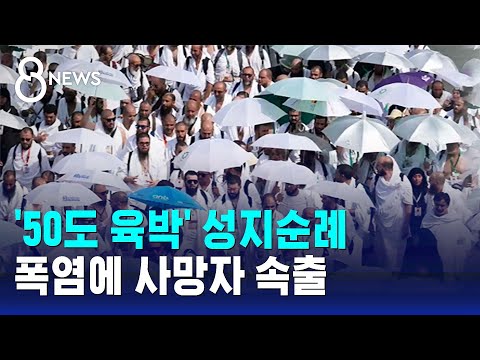 양산 들고 성지순례…'50도 육박' 폭염에 사망자 속출 / SBS 8뉴스