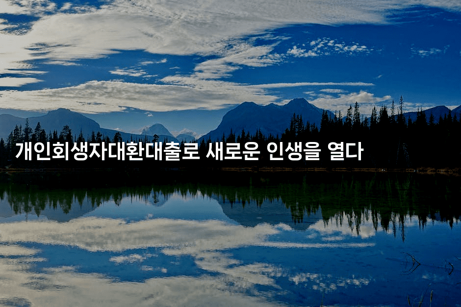 개인회생자대환대출로 새로운 인생을 열다-미드고