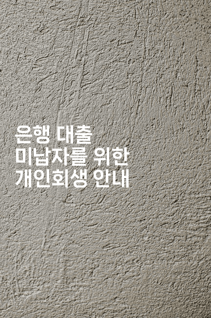 은행 대출 미납자를 위한 개인회생 안내-미드고